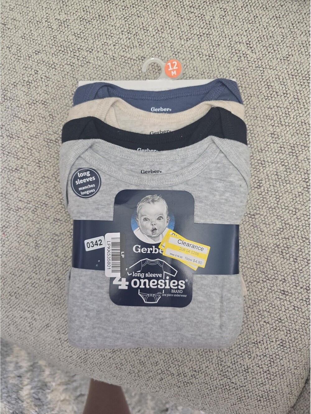 12m brand new long sleeve gerber onesies item 342 bin 19